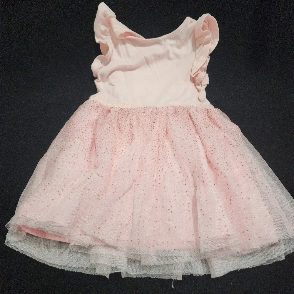Cat‎ Jack Toddler Girls Pink Bunny Dress Tulle Glitter Easter Size 3T